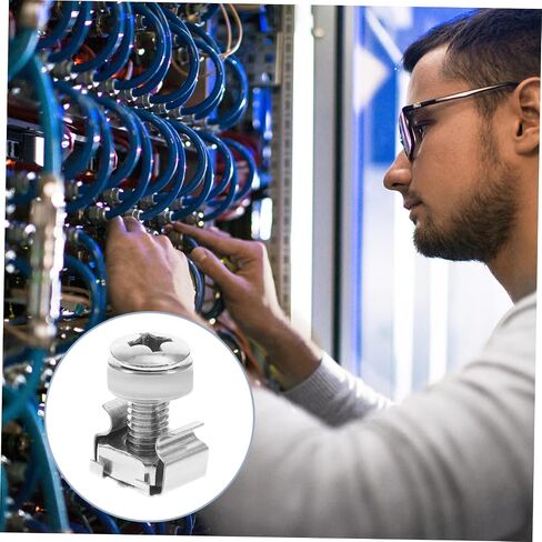 SOLUSTRE 16sets Rack Mounting Cage Nut and Screw Kit Server Rack Accessories for Easy Installation to Prevent Deep Thread Design for Secure Fit in Kuwait