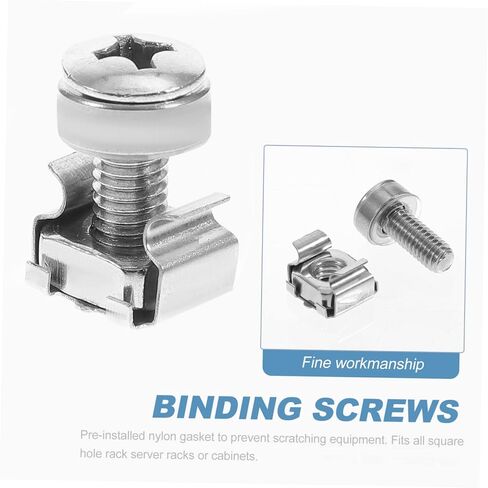SOLUSTRE 16sets Rack Mounting Cage Nut and Screw Kit Server Rack Accessories for Easy Installation to Prevent Deep Thread Design for Secure Fit in Kuwait