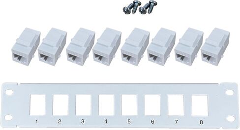 CAT6 8 Port Panel Supports Back CAT6 Unshielded with Coded T568A/B Wiring for Cables Rack/Wall Mount in Kuwait