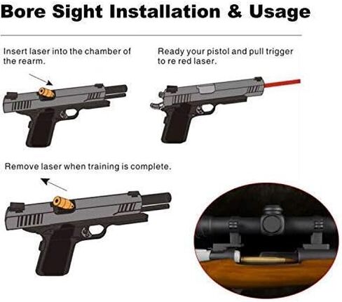 Laser Bore Sight for .30-06/25-06/270 Cartridge Hunting Red Dot Boresighter with 6 Batteries（2 Set Batteries） in Kuwait
