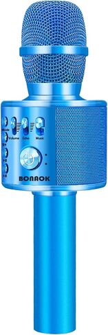 BONAOK Wireless Bluetooth Karaoke Microphone,3-in-1 Portable Handheld Karaoke Mic Speaker Machine Home Party Birthday for All Smartphones PC(Q37 Rose Gold) in Kuwait