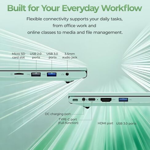 15.6 Inch Green Laptop Computer, 16GB RAM 256GB SSD, Core M3-7Y30 CPU in Kuwait