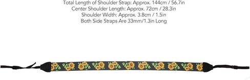 Camera Shoulder Neck Strap Fashionable Vintage Ethnic Sunflower Camera Strap Pattern with and COM Shoulder Neck StrapCamera StrapEthnic StrapSunflower in Kuwait