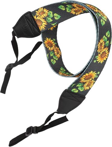 Camera Shoulder Neck Strap Fashionable Vintage Ethnic Sunflower Camera Strap Pattern with and COM Shoulder Neck StrapCamera StrapEthnic StrapSunflower in Kuwait