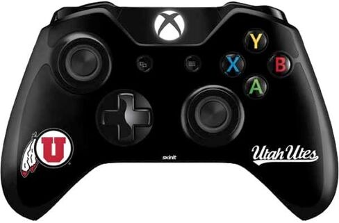 Skinit Decal Gaming Skin Compatible with Xbox One Controller - Officially Licensed College Utah Circle and Feather on Black Design in Kuwait