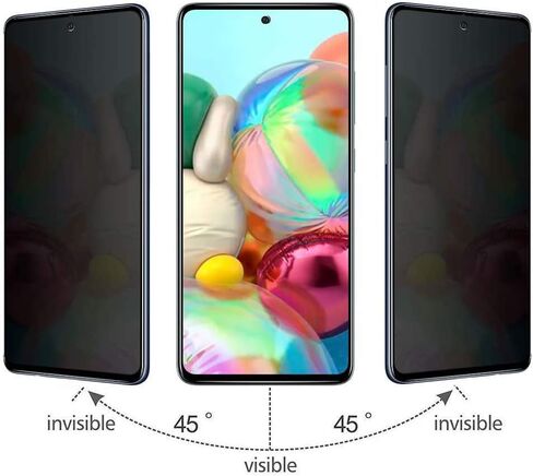 [2 Pack for Samsung Galaxy A71 5G SM-A716U Privacy Tempered Glass Screen Protector Anti-spy 9H Hardness Front Glass Protector in Kuwait