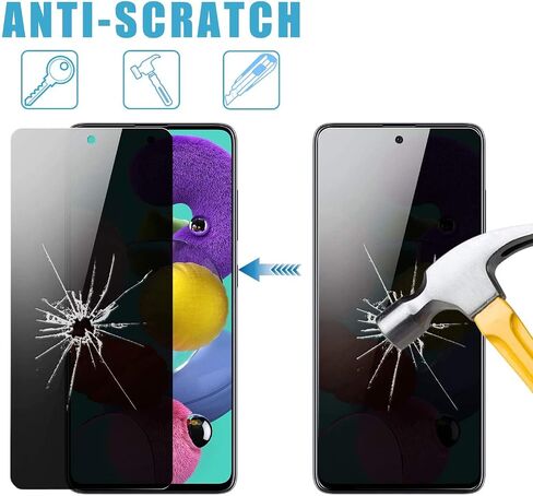 [2 Pack for Samsung Galaxy A71 5G SM-A716U Privacy Tempered Glass Screen Protector Anti-spy 9H Hardness Front Glass Protector in Kuwait