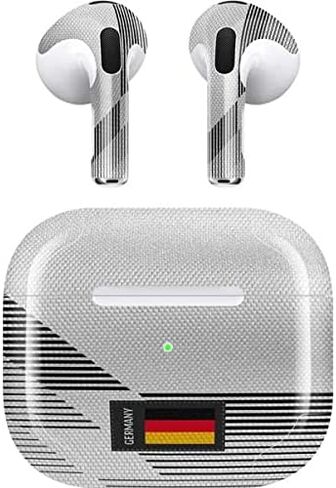 Skinit Decal Audio Skin Compatible with Apple AirPods (3rd Gen, 2021) - Skinit Originally Designed Germany Soccer Flag Design in Kuwait