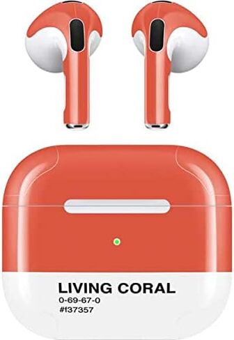 Skinit Decal Audio Skin Compatible with Apple AirPods (3rd Gen, 2021) - Skinit Originally Designed Living Coral Design in Kuwait