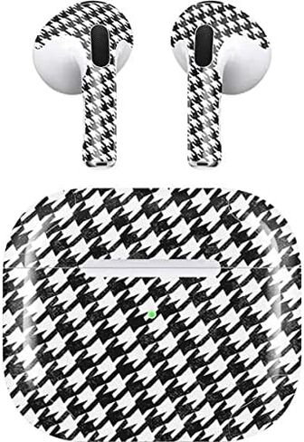 Skinit Decal Audio Skin Compatible with Apple AirPods (3rd Gen, 2021) - Skinit Originally Designed Houndstooth Black/White Design in Kuwait