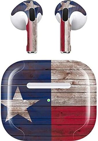 Skinit Decal Audio Skin Compatible with Apple AirPods (3rd Gen, 2021) - Skinit Originally Designed Texas Flag Dark Wood Design in Kuwait
