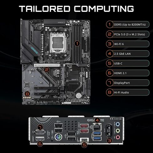 Micro Center CPU Motherboard Memory Combo: AMD Ryzen 7 7700X CPU Processor + GIGABYTE B850 Gaming Motherboard + KLEVV Urbane V RGB DDR5 32GB 6000MHz CL30 Ram Memory White in Kuwait