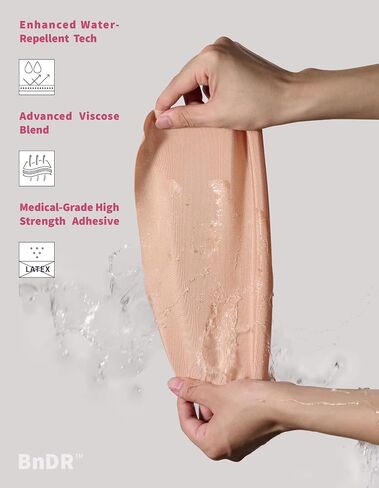 Pro Pre-Cut Synthetic Chest Binding Tape with Nipple Covers for FTM Transgender, Extra Wide, 7in, 20 Strips (Beige) in Kuwait