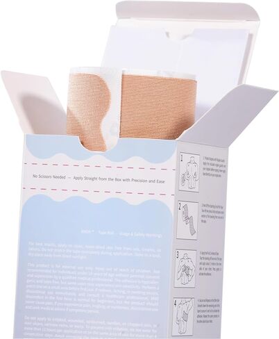 Pro Pre-Cut Synthetic Chest Binding Tape with Nipple Covers for FTM Transgender, Extra Wide, 7in, 20 Strips (Beige) in Kuwait