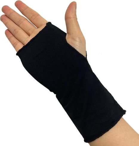 Wrist Sleeve Under Splint Hand Sock(Pack of 4) Modal Stockinette Arm Protector Covers | Thin Skin-Friendly, Pre-Wrap Liner for Air Cast & Hand Brace(Black-Short Version) in Kuwait