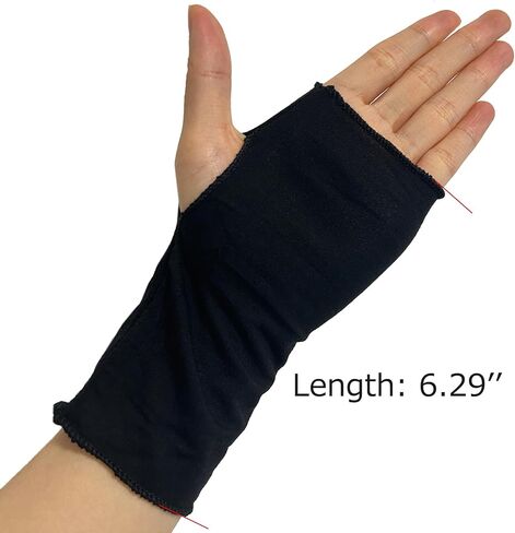 Wrist Sleeve Under Splint Hand Sock(Pack of 4) Modal Stockinette Arm Protector Covers | Thin Skin-Friendly, Pre-Wrap Liner for Air Cast & Hand Brace(Black-Short Version) in Kuwait