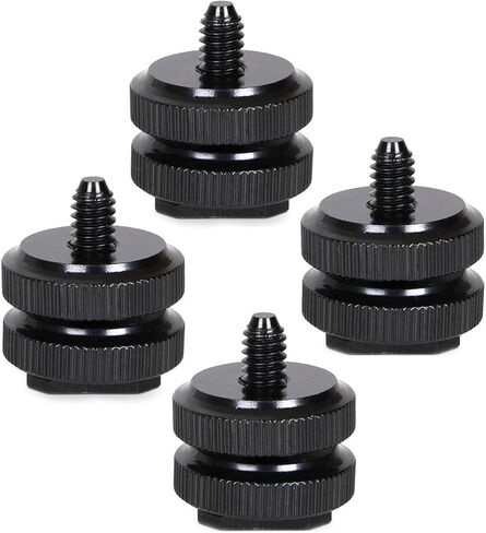 4pcs Hot Shoe Adapter with 2 Nuts 1/4 Inch-20 Aluminum Alloy in Kuwait
