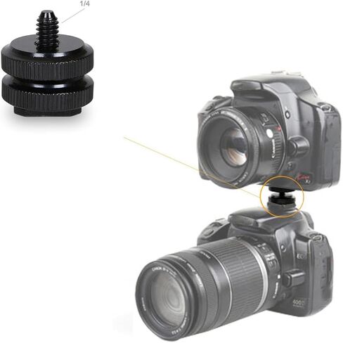 4pcs Hot Shoe Adapter with 2 Nuts 1/4 Inch-20 Aluminum Alloy in Kuwait