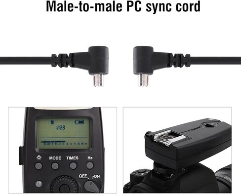2.5mm to Male Flash PC Sync Cable,12 Inch/30CM Plug to Male Flash Sync Cord for Camera Photography Connector,Camera Flashlight Cable in Kuwait
