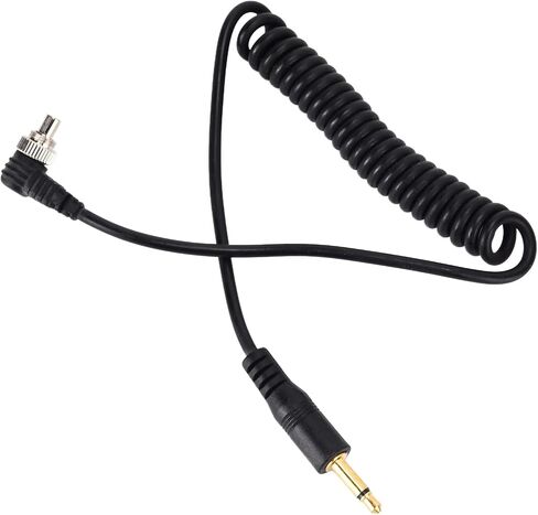 Asixxsix Universal Camera Flash Coiled Cable, 3.5mm to PC Male Sync Cord, in Kuwait