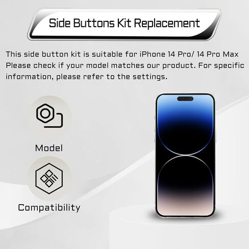 for iPhone 14 Pro 14 Pro Max Power and Volume Button Silver in Kuwait