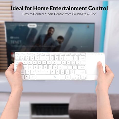Rii 2.4G Wireless and Bluetooth Touch TV Keyboard with Media Control-White in Saudi Arabia