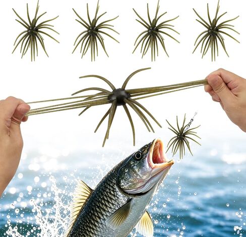 4 Pcs Urchin Baits Saltwater Freshwater Soft Urchin Lures Fishing Green in Kuwait