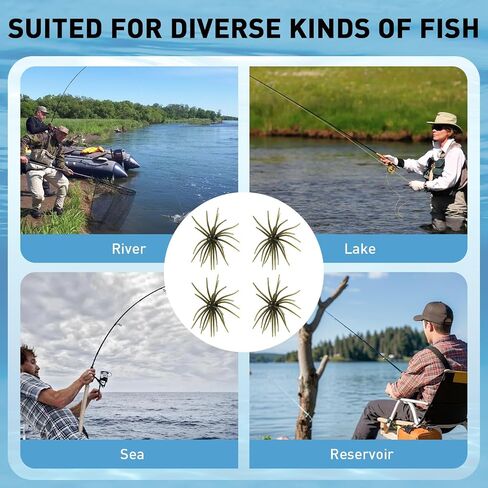 4 Pcs Urchin Baits Saltwater Freshwater Soft Urchin Lures Fishing Green in Kuwait