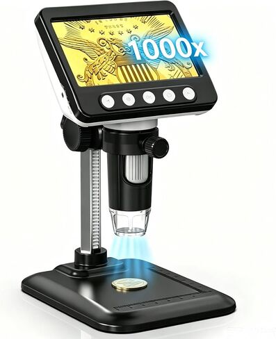 مجهر العملة، 4.3 بوصة LCD USB رقمي 1000X 1080P مكبر العملة in Saudi Arabia