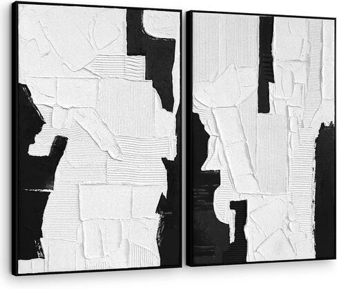 SAFERRYHOME Black Abstract 3D Textured Thick Minimalist Wall Art,24"x36" in Saudi Arabia