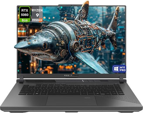 ASUS ROG Strix G16 Gaming Laptop, AMD Ryzen 9-9955HX, 64 GB DDR5 RAM, 4 TB PCIe SSD, 16" WUXGA (1920x1200) 165Hz Display, Nvidia G-Force RTX 5060, 4-Zone RGB Keyboard, W11 Pro, Eclipse Gray in Kuwait