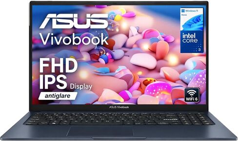 ASUS Vivobook 15 Business Laptop, 15.6" FHD Slim-Bezel IPS Display, Intel Core 3 100U 6-Core Processor (Beats i5-1235U), 16GB DDR5 RAM, 256GB SSD, Wi-Fi 6, HDMI, All-Day Battery Life, Windows 11 Home in Kuwait