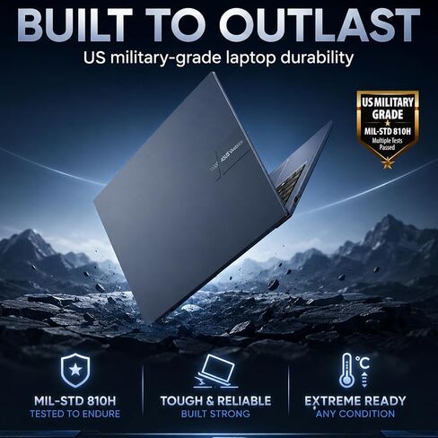 ASUS Vivobook 15 Business Laptop, 15.6" FHD Slim-Bezel IPS Display, Intel Core 3 100U 6-Core Processor (Beats i5-1235U), 16GB DDR5 RAM, 256GB SSD, Wi-Fi 6, HDMI, All-Day Battery Life, Windows 11 Home in Kuwait