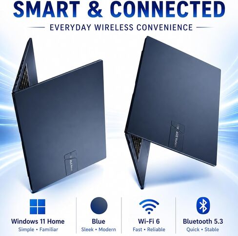ASUS Vivobook 15 Business Laptop, 15.6" FHD Slim-Bezel IPS Display, Intel Core 3 100U 6-Core Processor (Beats i5-1235U), 16GB DDR5 RAM, 256GB SSD, Wi-Fi 6, HDMI, All-Day Battery Life, Windows 11 Home in Kuwait