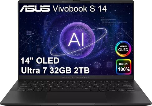 ASUS Vivobook S 14 OLED Laptop, 14" FHD+, Ultra 7 258V, 32GB DDR5, 2TB SSD in Kuwait