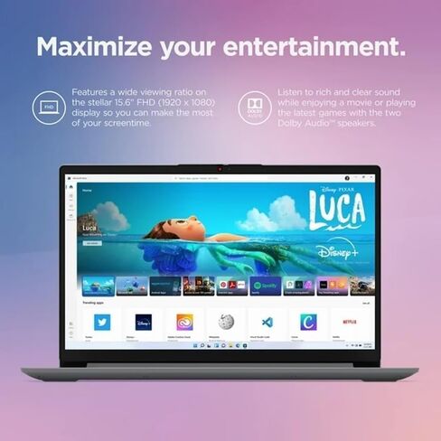 Lenovo 15.6 Inch Student Laptop | Intel Core i5-1235U, 10-Core CPU | 16GB RAM, 512GB SSD | WiFi 6 | Privacy Shutter | 720p Webcam | Anti-Glare | Intel Iris Xe Graphic | Windows 11 | Cloud Grey in Kuwait