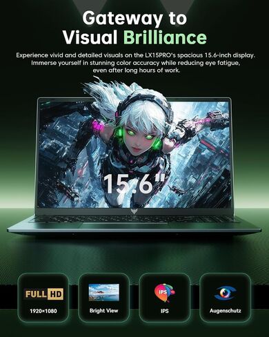 2026 AMD Gaming Laptop with AMD Ryzen 7 5700U Processor(8C/16T, Up to 4.3GHz), 16GB RAM 512GB NVMe SSD Laptop, Radeon™ Graphics, 15.6" Display Laptop Computer, Backlit KB, WiFi 6, HDMI, Type-C in Kuwait