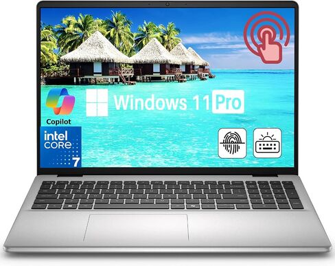 Dell 16 Touchscreen Laptop Computer, Core 7 150U(Up to 5.4 GHz), 16:10 FHD+ Touch, 64 GB DDR5 5200 MT/s, 1 TB SSD, Backlit KB, Fingerprint Reader, Copilot AI, WiFi 6E, FHD Webcam, Windows 11 Pro in Kuwait