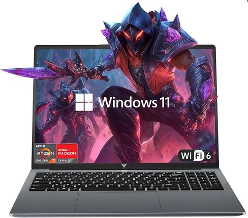 KAIGERR Gaming Laptop, 512GB SSD 16GB RAM Laptop Computer with AMD Ryzen 7 5700U(8C/16T, Up to 4.3GHz), 15.6inch Windows 11 Laptop, Radeon RX Vega 8 Graphics,WiFi 6 for Creative & Business in Kuwait