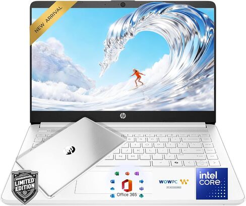 HP Everyday Laptop • 2026 Edition • Microsoft Office 365 Included • 8GB RAM • 256GB SSD • Intel Processor• Windows 11 • Fast Charge and Long Battery Life • Thin & Portable in Kuwait