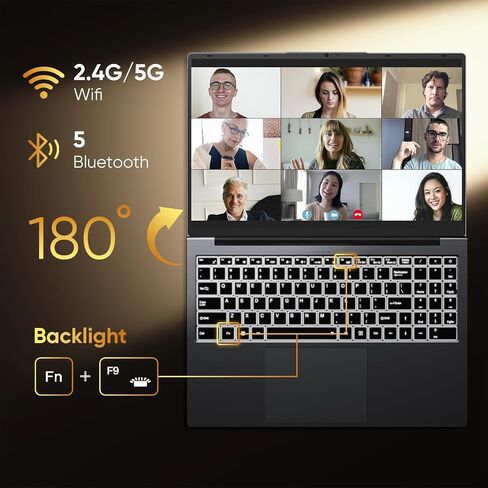 EYY Core i5 Laptop Computer Up to 3.6GHz, 16" 16GB RAM 512GB SSD laptops, FHD 1920 * 1200, 100% sRGB, Office Suite, Notebook with USB A, HDMI, WiFi 5 BT5.0, Backlit Keyboard in Kuwait