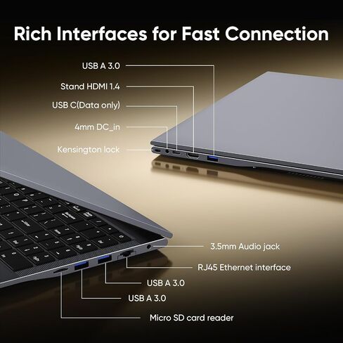 EYY Core i5 Laptop Computer Up to 3.6GHz, 16" 16GB RAM 512GB SSD laptops, FHD 1920 * 1200, 100% sRGB, Office Suite, Notebook with USB A, HDMI, WiFi 5 BT5.0, Backlit Keyboard in Kuwait