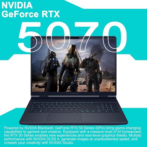 Dell Alien-Ware 16X Aurora Gaming AI Laptop 16" WQXGA 240Hz (100% DCI-P3) Intel 24-core Ultra 9 275HX 32GB RAM 1TB SSD GeForce RTX 5070 (Up to 798 AI Tops) Thunderbolt Win11Pro in Kuwait