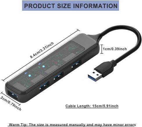 USB A Hub, 4 in 1 Multiport USB Adapter with USB 3.0 Port & USB 2.0 Port, USB A Dock Compatible with Mobile Phone, Mouse, Keyboard, USB Network Card and Other USB A Devices in Kuwait