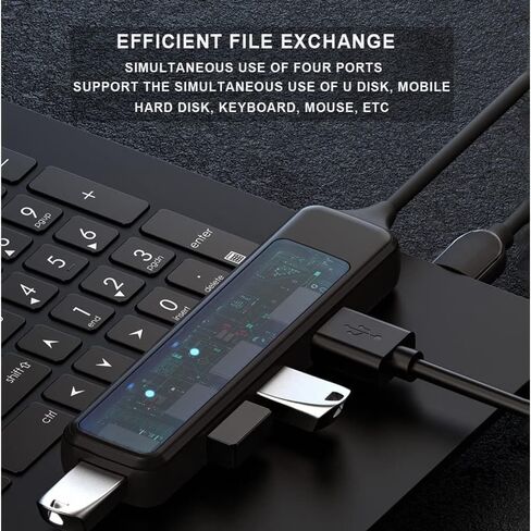 USB A Hub, 4 in 1 Multiport USB Adapter with USB 3.0 Port & USB 2.0 Port, USB A Dock Compatible with Mobile Phone, Mouse, Keyboard, USB Network Card and Other USB A Devices in Kuwait