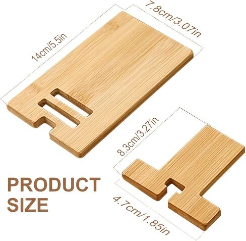 Natural Nan Bamboo Foldable Phone Stand, Detachable Adjustable Desktop Phone Holder, Lightweight Portable Cell Phone Tablet Stand for Home Office School Desk Organization in Kuwait