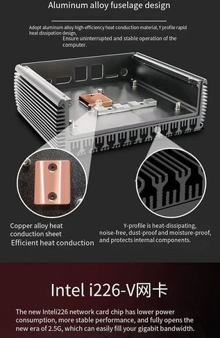 Firewall Micro Appliance/Fanless Mini PC with 4 * I226 2.5G LAN,Industrial Mini PC Celeron J4125,2*DDR4,Desktop Computer 4K HD Display,2*USB3.0,M.2 Nvme/mSATA/SATA3.0,RS232 COM,NO RAM NO SSD in Kuwait
