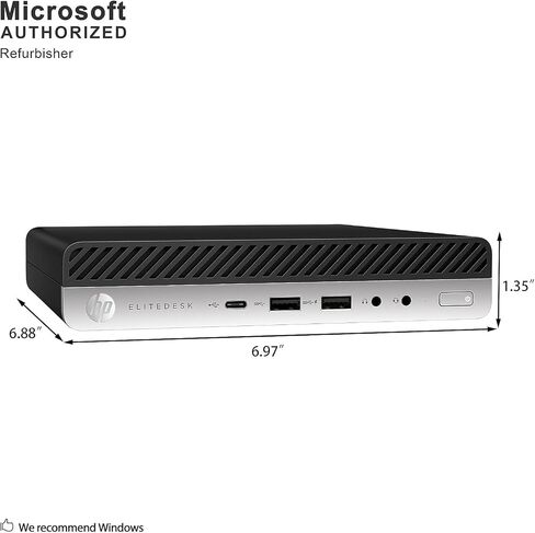 HP ProDesk 600 G3 Desktop Mini High Performance Business PC, Intel Quad Core i5-7500T 2.7GHz, 16G DDR4, 1T SSD, WiFi, BT, DP, Windows 11 Pro 64 Language Supports English/Spanish/French(Renewed) in Kuwait