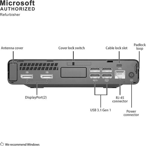 HP ProDesk 600 G3 Desktop Mini High Performance Business PC, Intel Quad Core i5-7500T 2.7GHz, 16G DDR4, 1T SSD, WiFi, BT, DP, Windows 11 Pro 64 Language Supports English/Spanish/French(Renewed) in Kuwait