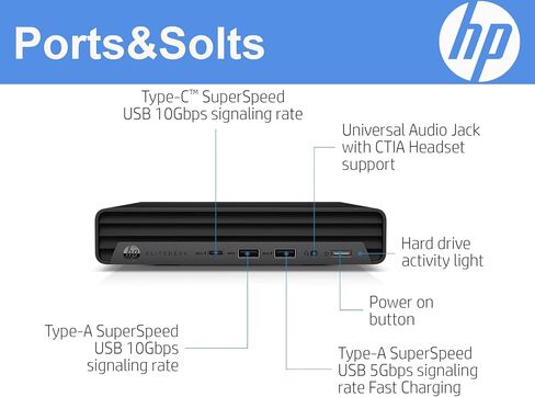 HP EliteDesk 800 G6 Desktop Mini PC, Intel Core i5-10500T, 8GB DDR4 RAM, 256GB SSD, Windows 11 Pro (Renewed) in Kuwait